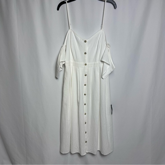 Lulus I’ve Got Love White Off-the-Shoulder Midi Dress NWT size Small - Picture 4 of 15